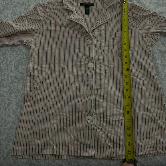 Ralph Lauren Pink Striped Pijama Top - Picture 5 of 5